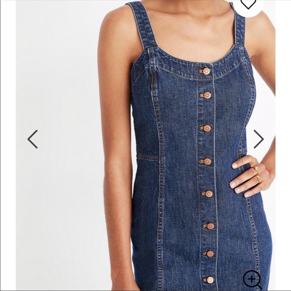 Madewell | Denim Button-Front Tank Dress Size 0 - Picture 7 of 8